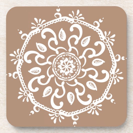 Nutmeg Mandala Onderzetter (Voorkant)