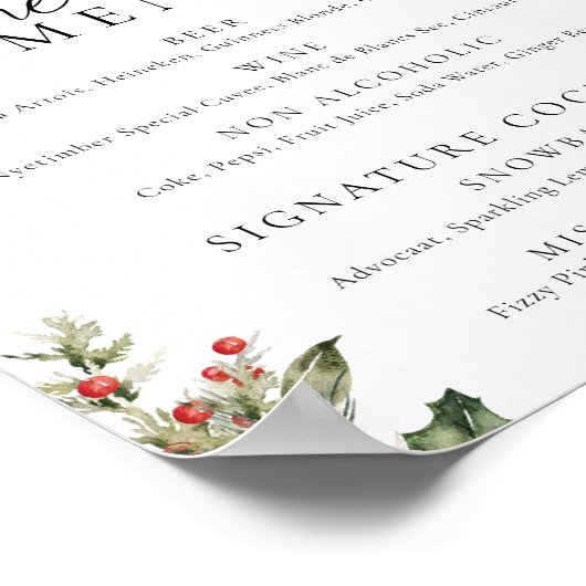 Nutmeg Noel Christmas De Bar Drink Menu Poster (Hoek)