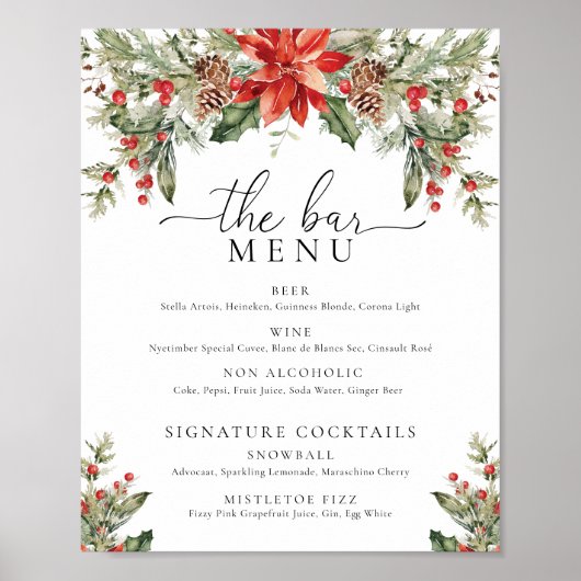 Nutmeg Noel Christmas De Bar Drink Menu Poster (Voorkant)