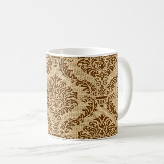 Nutmeg Parisian Moods Damask Coffee Mok (Voorkant rechts)