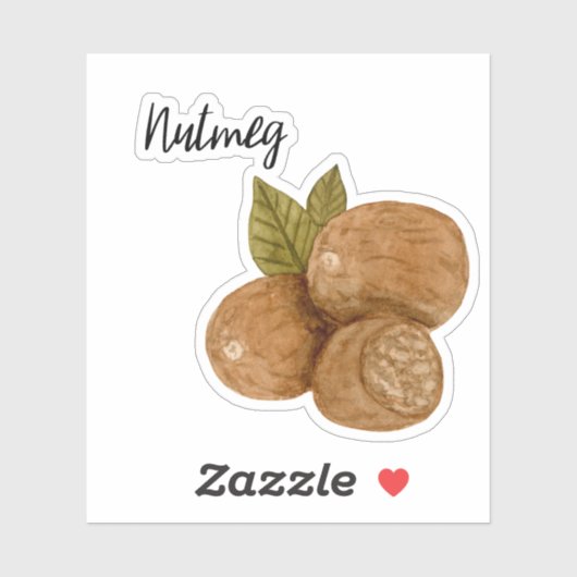 Nutmeg Spice Jar Sticker (Vel)