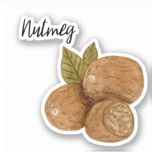 Nutmeg Spice Jar Sticker (Voorkant)