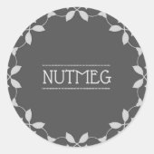 Nutmeg Spice Jar Sticker Labels (Voorkant)