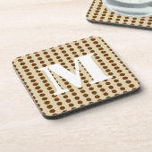 Nutmeg Spice Moods Stippen met monogram Bier Onderzetter (Linkerzijde)