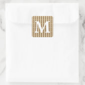 Nutmeg Spice Moods Stippen met Monogram Initiaal Vierkante Sticker (Tas)