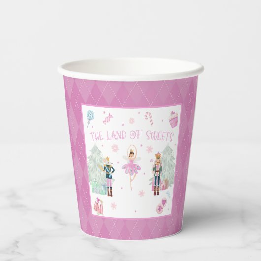 Nutnkraker - Grond van snoepjes van snoepgoed Papieren Bekers (Achterkant)