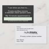 NutraMetrix Consultant Appointment Card Afsprakenkaartje (Voorkant / Achterkant)
