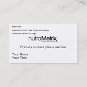 NutraMetrix Consultant Appointment Card Afsprakenkaartje (Achterkant)