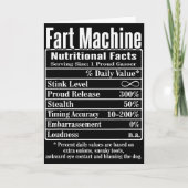 Nutrion Facts Fart Machine Dad Jokes Funny Farting Kaart (Voorkant)