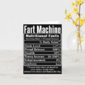 Nutrion Facts Fart Machine Dad Jokes Funny Farting Kaart (Gele Bloem)