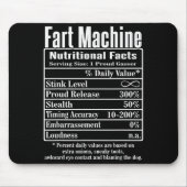 Nutrion Facts Fart Machine Dad Jokes Funny Farting Muismat (Voorkant)