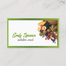 Nutrition Coach Gezond Leven Geel Groen Linnen Visitekaartje