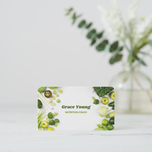Nutrition Coach Voedingsdeskundige Visitekaartje (Staand voorkant)
