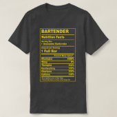 Nutrition Facts Bartender T-shirt (Design voorkant)