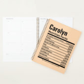 Nutrition Facts Funny Persoonlijke benaming Planner (Display)