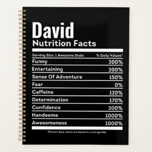 Nutrition Facts Funny Persoonlijke benaming Planner