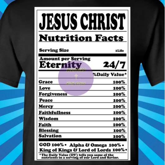 Nutrition Facts Label - Christelijk T-shirt