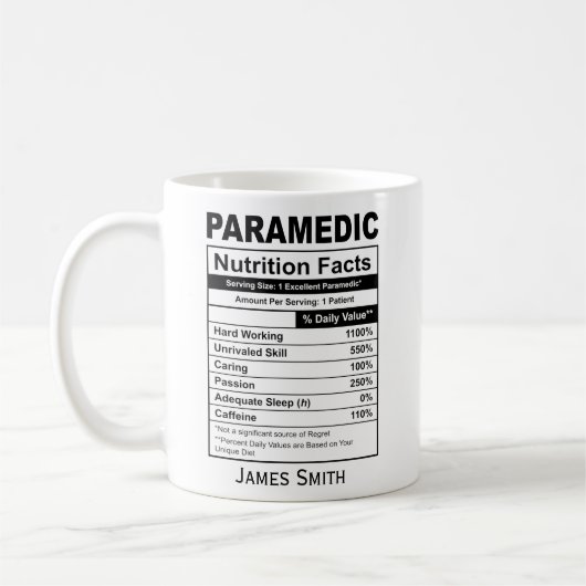 Nutrition Facts Paramedic Funny Paramedic Koffiemok (Links)