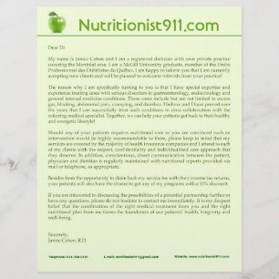 Nutrition Letterhead Custom Briefhoofd