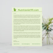 Nutrition Letterhead Custom Briefhoofd (Staand voorkant)