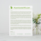 Nutrition Letterhead Persoonlijk Briefhoofd (Staand voorkant)