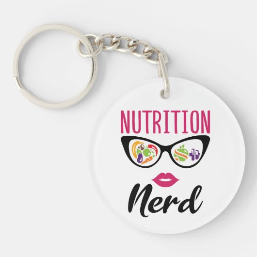 Nutrition Nerd Nutritionist Dietitian Sleutelhanger (Voorkant)