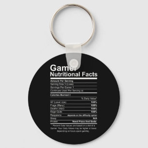 Nutritional Facts Cool Gamer Video Game Grappig Sleutelhanger