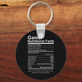 Nutritional Facts Cool Gamer Video Game Grappig Sleutelhanger (Voorkant)