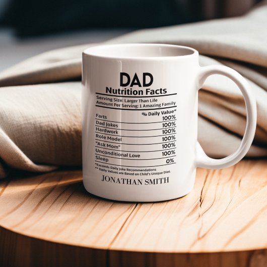 Nutritional Facts Dad, Funny Dad Mug Koffiemok
