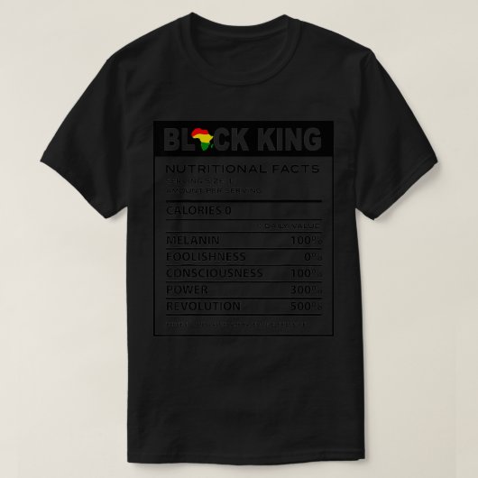 Nutritional Facts Juneteenth 1865 Black King T-shirt (Design voorkant)