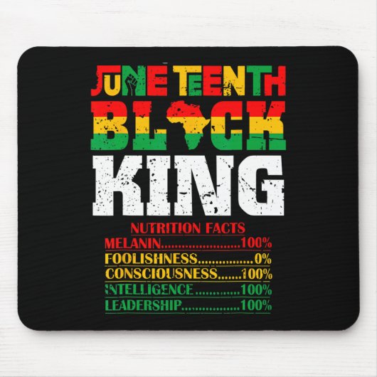 Nutritionele feiten Juneteenth 1865 Black King Bla Muismat (Voorkant)