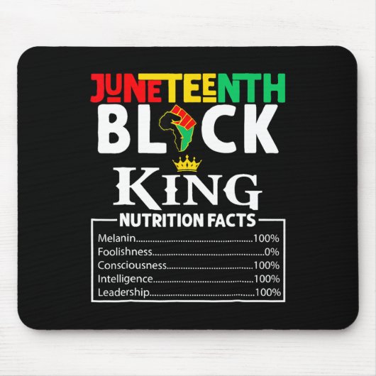 Nutritionele feiten Juneteenth 1865 Black King Bla Muismat (Voorkant)