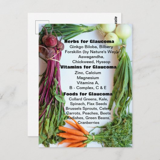 Nutritionele ondersteuning Glaucoma  Briefkaart (Voorkant / Achterkant)