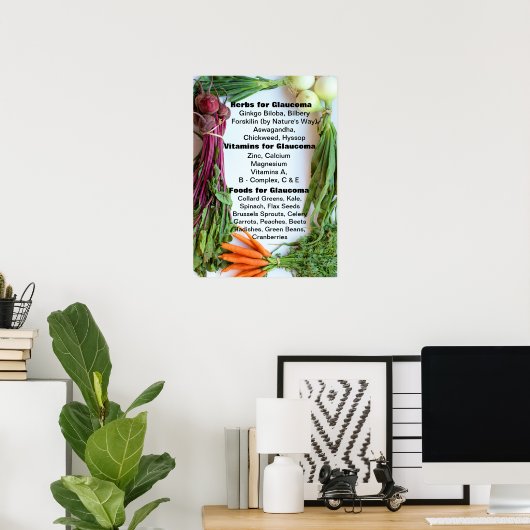 Nutritionele ondersteuning Glaucoma Poster (Thuiskantoor)