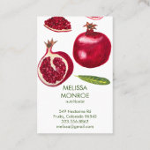 Nutritionist Chef Coach Pomegranates Autumn Fruit Visitekaartje (Achterkant)