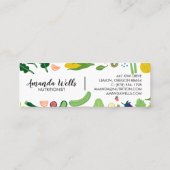 Nutritionist Chef Coach Unique Vegetables Art Mini Visitekaartje (Achterkant)