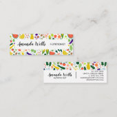 Nutritionist Chef Coach Unique Vegetables Art Mini Visitekaartje (Voorkant / Achterkant)