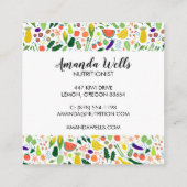 Nutritionist Chef Coach Unique Vegetables Art Vierkante Visitekaartje (Achterkant)