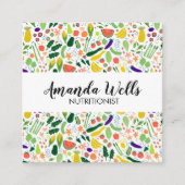 Nutritionist Chef Coach Unique Vegetables Art Vierkante Visitekaartje (Voorkant)