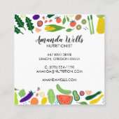Nutritionist Chef Coach Unique Vegetables Art Vierkante Visitekaartje (Achterkant)