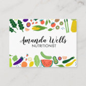 Nutritionist Chef Coach Unique Vegetables Art Visitekaartje (Voorkant)