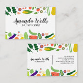 Nutritionist Chef Coach Unique Vegetables Art Visitekaartje (Voorkant / Achterkant)