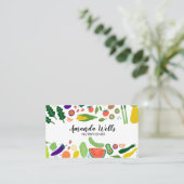 Nutritionist Chef Coach Unique Vegetables Art Visitekaartje (Staand voorkant)