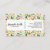 Nutritionist Chef Coach Unique Vegetables Art Visitekaartje (Achterkant)