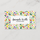 Nutritionist Chef Coach Unique Vegetables Art Visitekaartje (Voorkant)