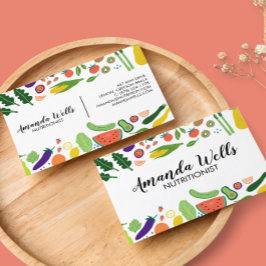 Nutritionist Chef Coach Unique Vegetables Art Visitekaartje