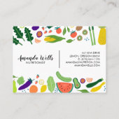 Nutritionist Chef Coach Unique Vegetables Art Visitekaartje (Achterkant)