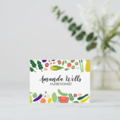 Nutritionist Chef Coach Unique Vegetables Art Visitekaartje (Staand voorkant)