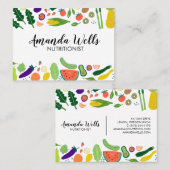 Nutritionist Chef Coach Unique Vegetables Art Visitekaartje (Voorkant / Achterkant)