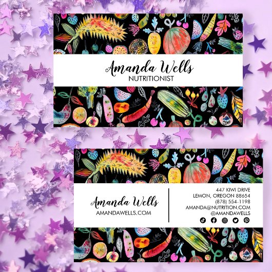 Nutritionist Chef Dietitian Unique Veggies Fruits Visitekaartje